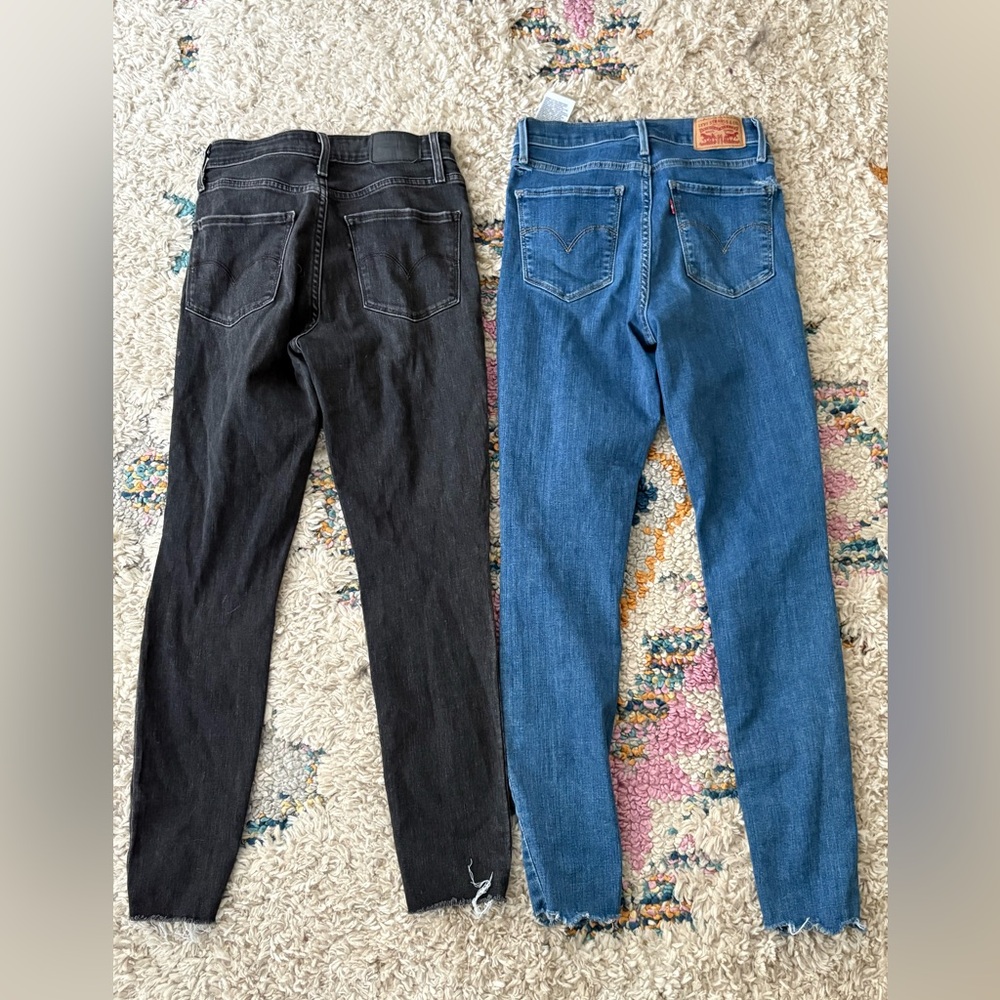 LEVIS JEANS WOMENS DENIM BUNDLE 2 sz 26 4 blue and black